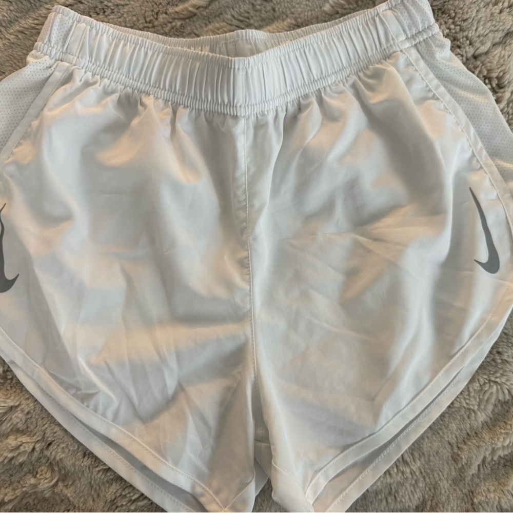 Nike Women's White and Gray Athletic Shorts